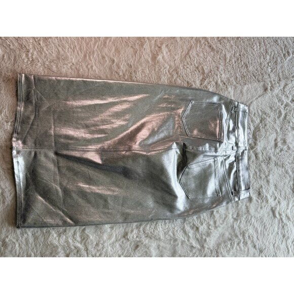 Every Metallic silver kirt with slit up front size 0 - Picture 7 of 8